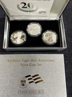2006 SILVER AMERICAN EAGLE 20th ANNIVERSARY 3 COIN SET - WITH BOX & COA US MINT