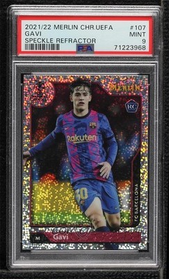 2021 Merlin Collection Chrome UEFA Club Competitions 145/150 Gavi Rookie RC 08c9
