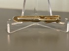 Red Rhinestone Gold Design Vintage SMALL SWANK Tie Bar Clip Simple Plain — photo 2