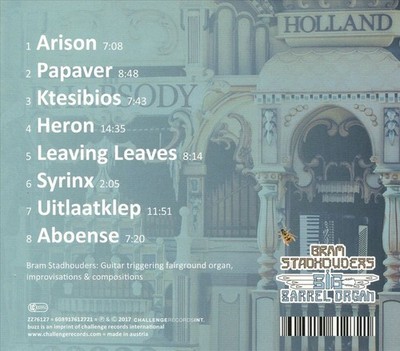BRAM STADHOUDERS - BIG BARREL ORGAN NEW CD