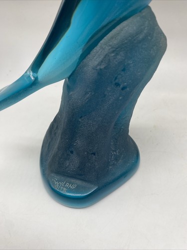 1996 WYLAND 9 Inch Blue Lucite Dolphin, Lucite Art, - Bild 10 von 13