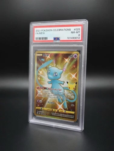 Pokémon Mew 025/025 Celebrations Secret Rare Full Art Holo PSA 8 2021
