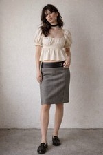 Lauren Ralph Lauren Skirt 4P Brown Houndstooth Pencil Academia Quiet Luxury