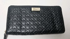 Kate Spade Wallet Penn Place Embossed Neda Zip Around Black Leather