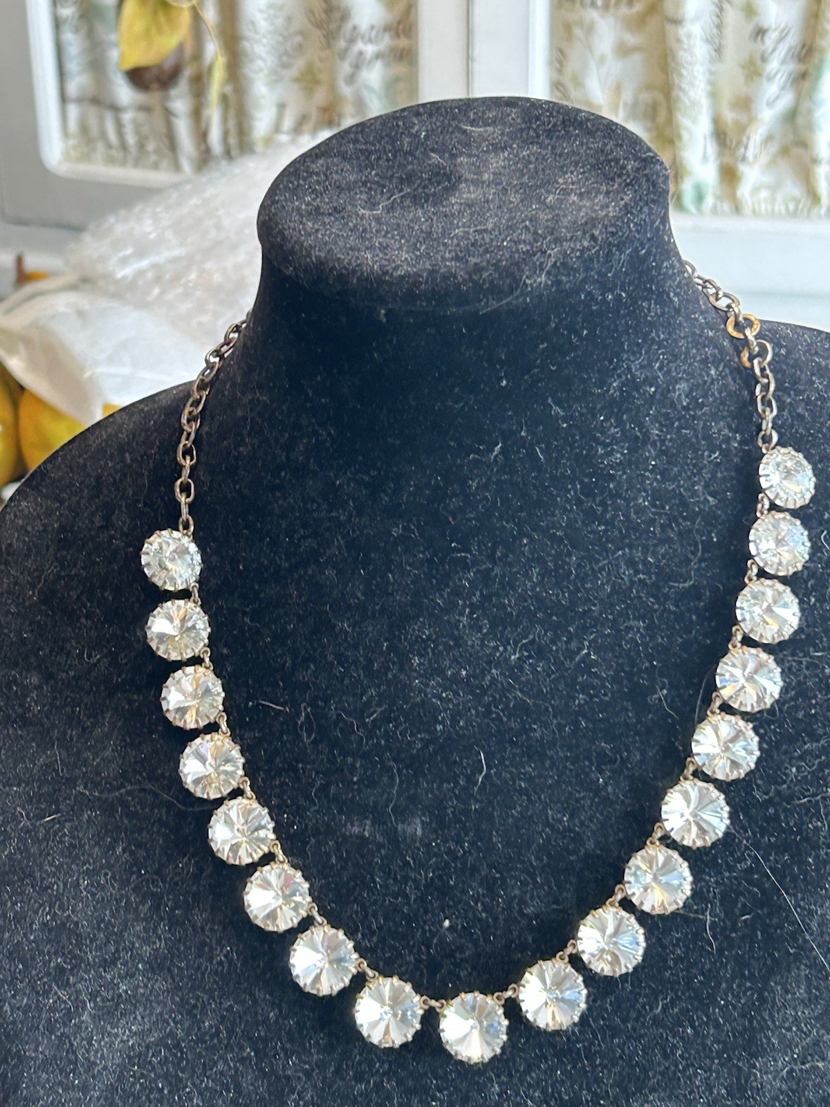 J Crew Crystal Rhinestone Statement Necklace Brul… - image 1