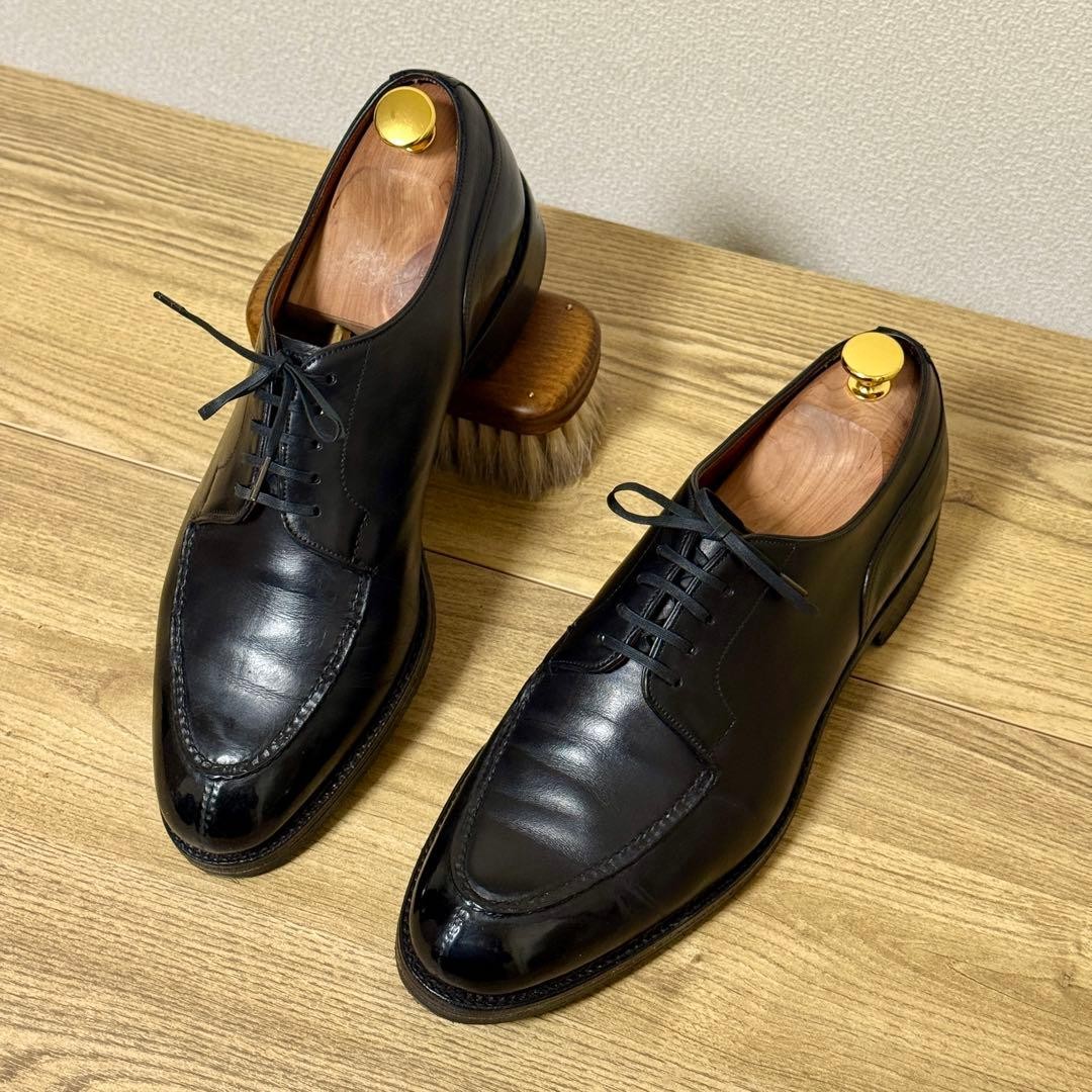 Edward Green Dover Derby Dress Shoes Black Leather U-Tip  display picture 1