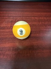 Vintage Billard Ball / Pool Table Ball 2" Diameter VTG Yellow Striped 9 Ball