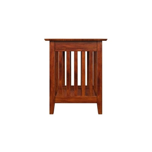 Leo & Lacey Solid Wood Printer Stand with USB Charging Station in Walnut - 第 4/7 張圖片
