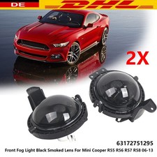 2X Klarglas Nebelscheinwerfer Schwarz Smoke f&uuml;r Mini R55 R56 R57 R58 R59 06-2013