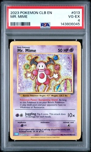 2023 POKEMON CLB-CLASSIC BLASTOISE & SUICUNE EX DECK #013 MR. MIME PSA 4