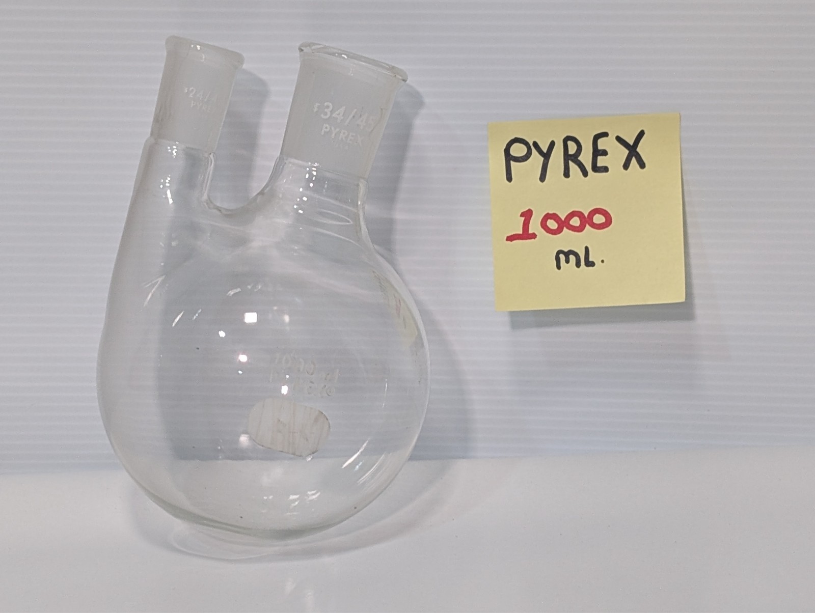 Pyrex Lab Cover And Bottom Pyrex 1000ml Round Bottom Flask 24/40 34/45 Joints USA, Free Ship