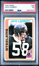 1978 Topps #165 - JACK LAMBERT - PSA 7 - Near Mint !!