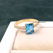 Swiss Blue Topaz Ring, 925 Sterling Silver, Antique Ring, Stunning Ring