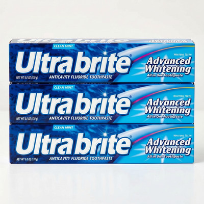 Ultra Brite Advanced Whitening Toothpaste Clean Mint Fluoride 6 Oz - 3-Pack