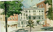 Newton NJ New Jersey Cochran House Hotel Artist View Chrome Postcard Unposted