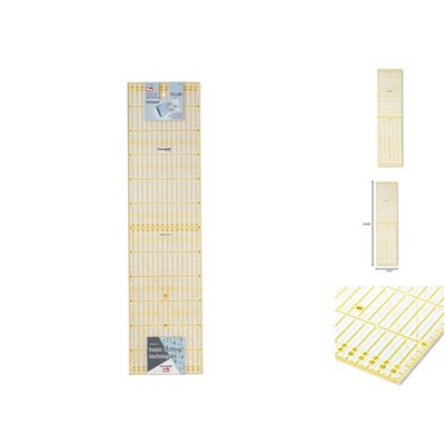 Transparent 15x60cm Cutting Ruler with Metric/Imperial Scale for Crafting Safety