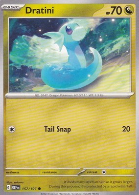 Dratini 157/197 Common Obsidian Flames Pokemon Near Mint