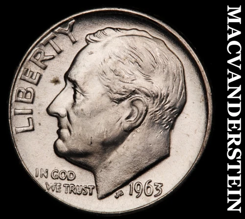 1963-D Silver Roosevelt Dime-Choice Gem BU Lustrous No Reserve #i3064