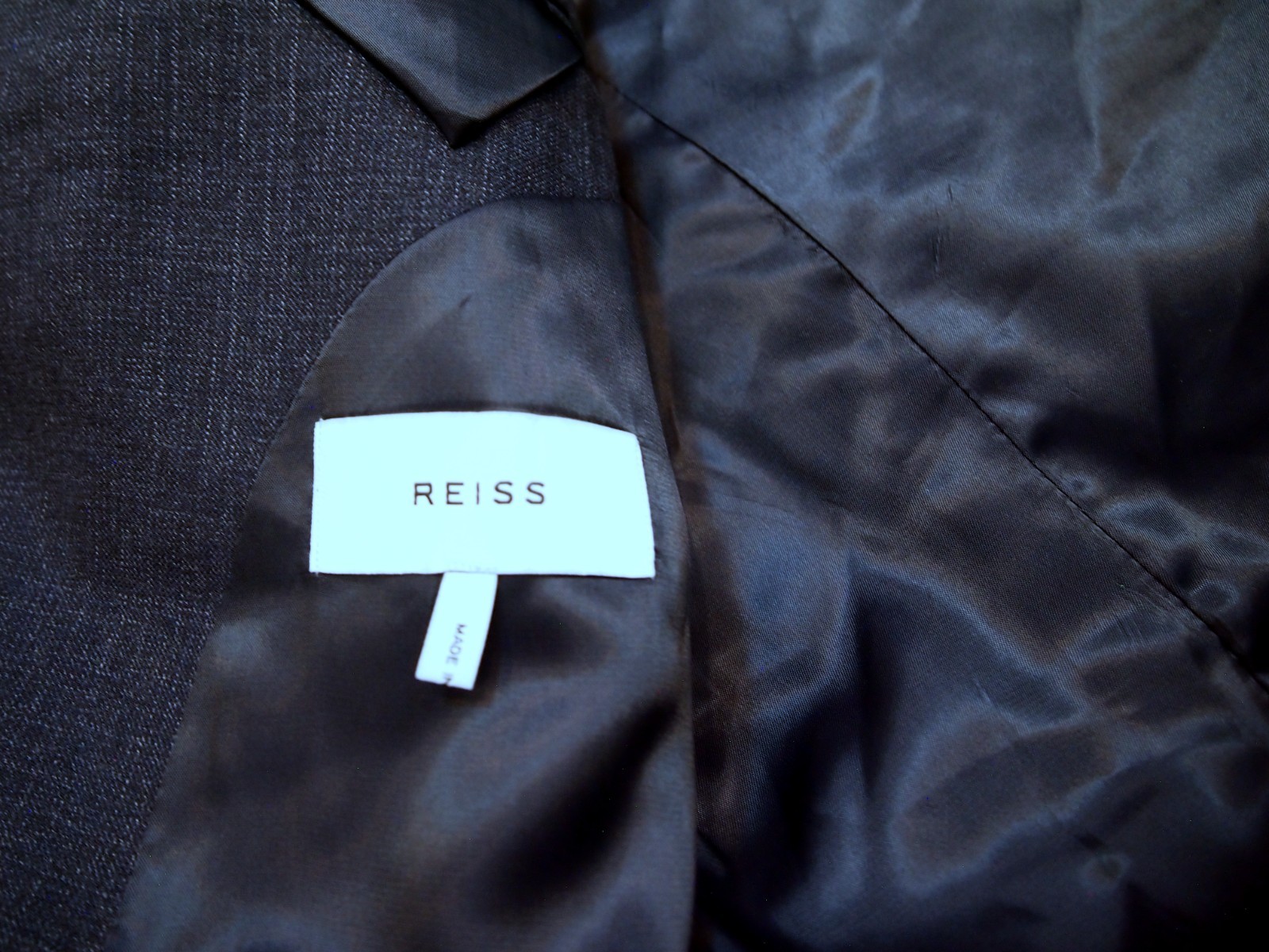 REISS DUNN Wool Notch Lapel 2 Button Textured Blazer  NWT 42R $510 image 7