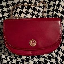 [Used] Christian Dior Vintage Shoulder Bag Red Chain
