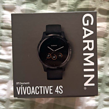 Garmin vívoactive 4S GPS Smartwatch 40mm Black Metal Case Grey Silicone Band