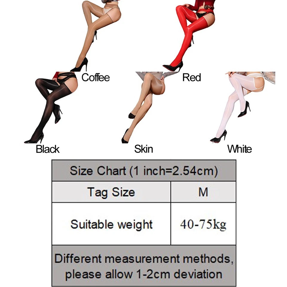 Glänzende Strumpfhalter Strümpfe für Zuhause Mikroelastizität Nylon Stoff ü - Bild 3 von 4