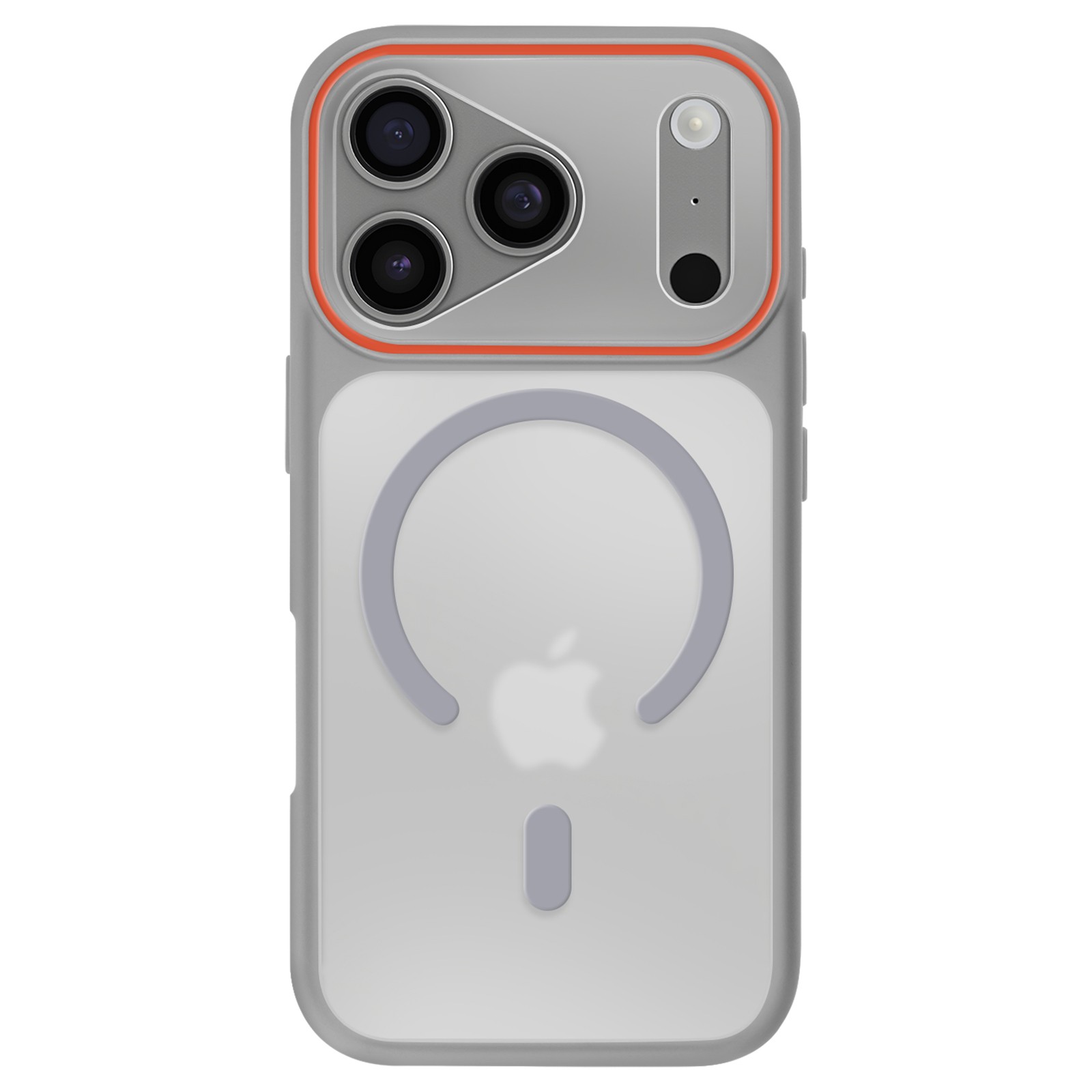 Coque iPhone 17 Pro Max grise rigide au design hybride et épuré