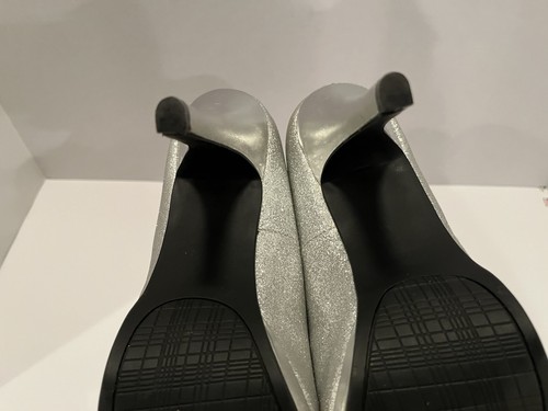 Scarpe eleganti donna Rampage Gracee tacco alto decolte argento glitter taglia 8,5 - Foto 8 di 12