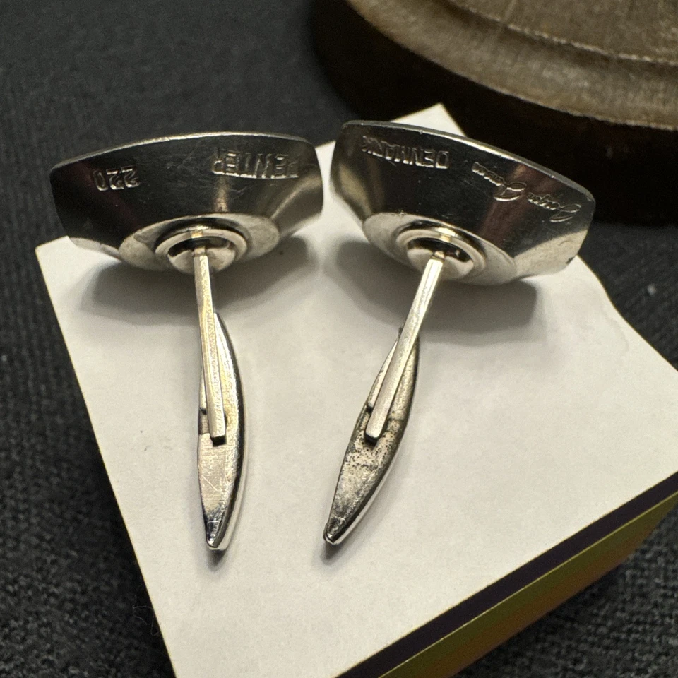 Pewter 丹麦 220 袖扣 丹麦制造 复古 — 第 3/4 张图片