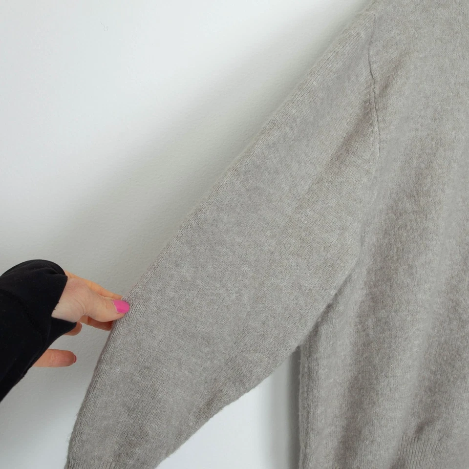 H & M женщин шерсти смесь Crewneck свитер размер M серый шар рукав минималистский - Изображение 4 из 4