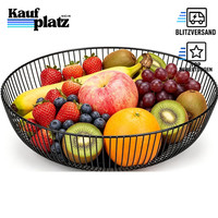 Obstschale Schwarz 28 X 8Cm Metall Draht Modern KreisföRmig FüR Obst GemüSe Brot