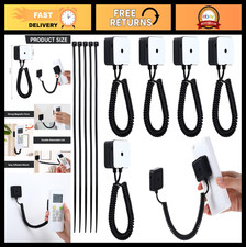 5 Pcs Magnetic Remote Control Holders with Spring Ropes - Wall Mount Anti-Loss T