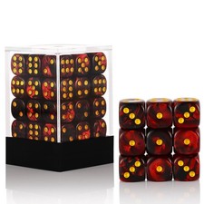 36 of Pack 12MM 6 Sided MINI Dice Set,Two Colours D6 Game Dice Set, 6 Sided S...