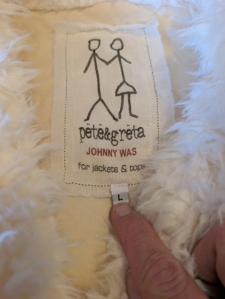 Chaleco de piel sintética JOHNNY WAS Pete & Greta Jelbe Sherpa marfil crema grande Foto 4 de 4