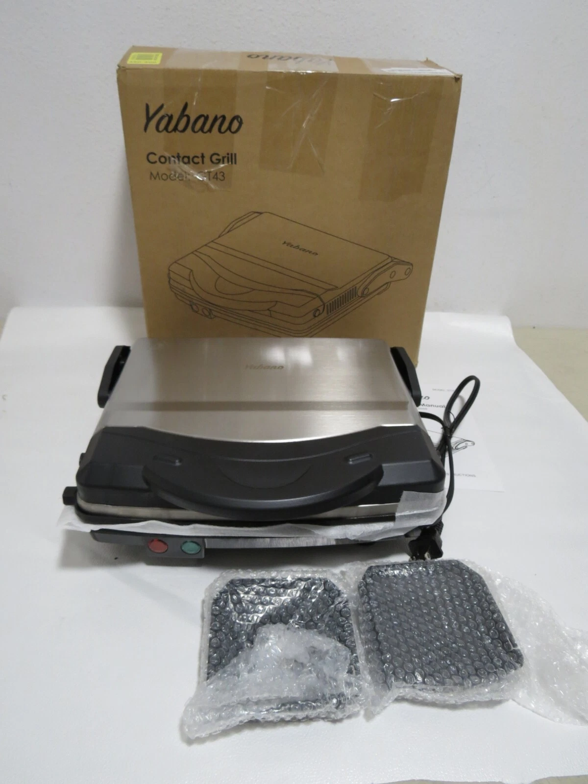Panini Press Grill Yabano Gourmet Sandwich Maker Non-Stick Coated Plates 11"x9.8