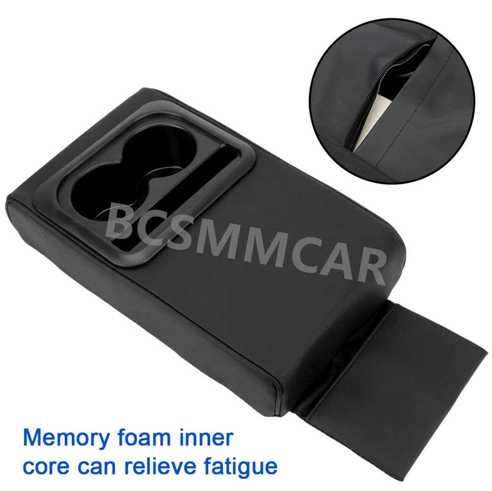 Almohadilla de cojín para consola central de automóvil de cuero PU reposabrazos automático cubierta protectora alfombrilla Foto 3 de 4