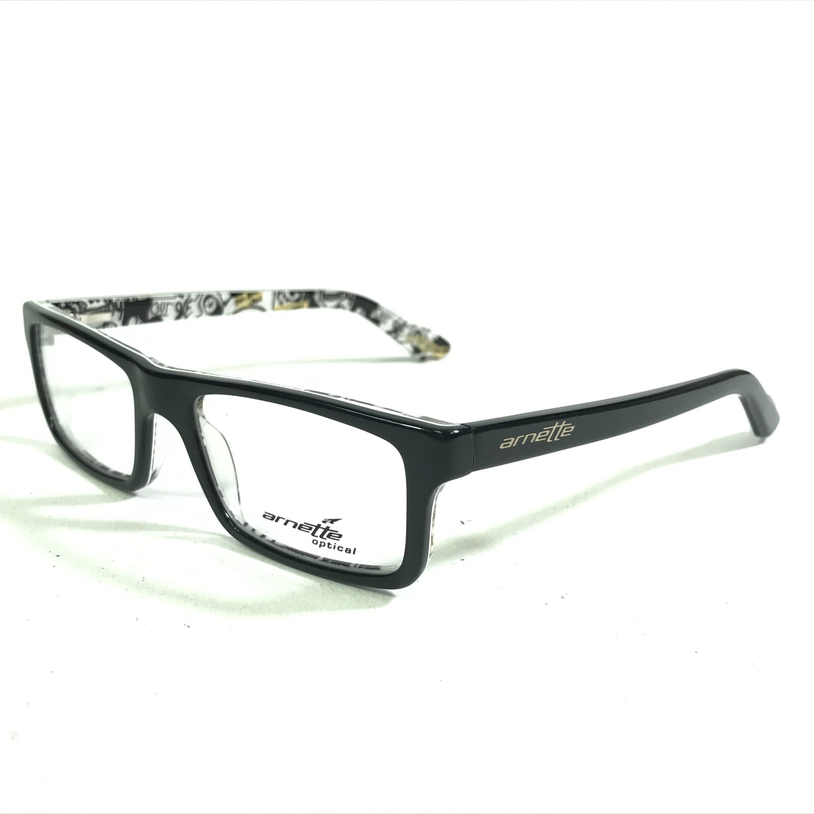 Arnette MOD.7060 1119 Kids Eyeglasses Frames Black White Yellow 47-16-130