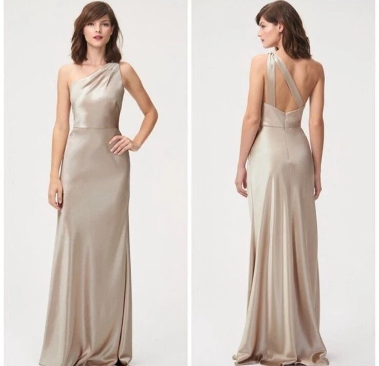 jenny yoo bridesmaid dress sale Ashley Cowl Neck Lace And Satin Maxi Dress / Ice Blue | MESHKI main image 1