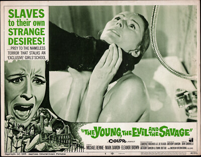 THE YOUNG, THE EVIL AND THE SAVAGE original 1968 lobby card poster