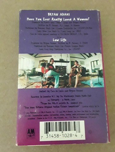Bryan Adams cassette single Have You Ever Loved A Woman?/ Low Life .A&M 1995. - Picture 2 of 5
