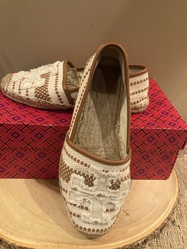 TORY BURCH Shaw ESPADRILLE Canvas and Jute SLIP ON Flat Loafers - WOMEN’S 7.5 US - Picture 3 of 15