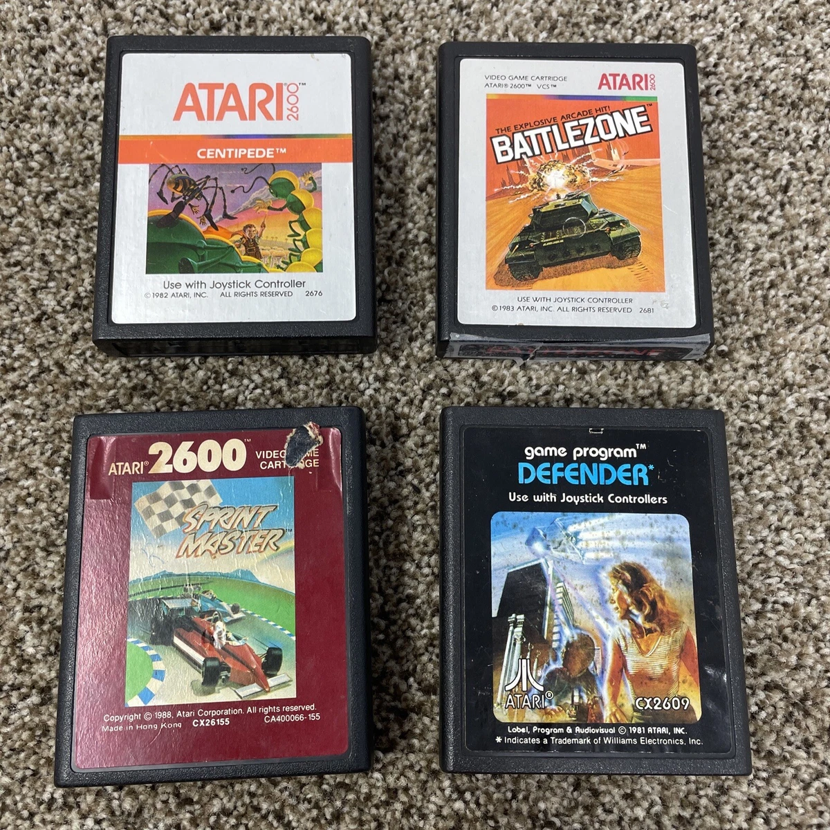Lot De 3 Jeux ATARI 2600 En Boîte – Defender, Tennis, Missile Command – Version EURO 80’s