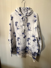 Thailand Beach Women's Summer Swim Beach Cover Up White/Blue Size 3XL