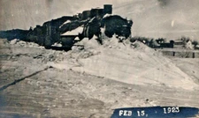 Feb 15 1923 Snow Bound Steam Locomotive Winter Train Stuck RPPC Postcard