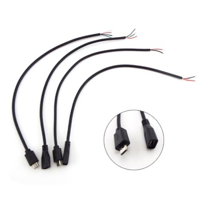 Micro USB 2.0 A Female Male Connector 2/4 Pin Wire Data Charge Cable for Android