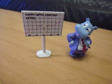 &Uuml;-Ei Figur - Happy Hippo Boss - Serie Die Happy Hippo Company - 1994 mit Schild