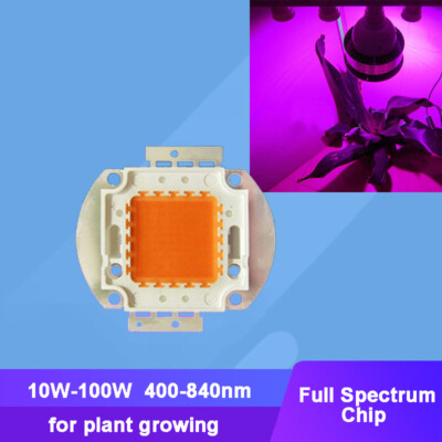 10W - 100W Pink Full Spectrum 400-840nm LED Chip for Plant Growth Aquarium Lamp