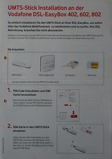 Quick Start Guide: UMTS Stick Installation on the Vodafone DSL EasyBox 402, 602, 802