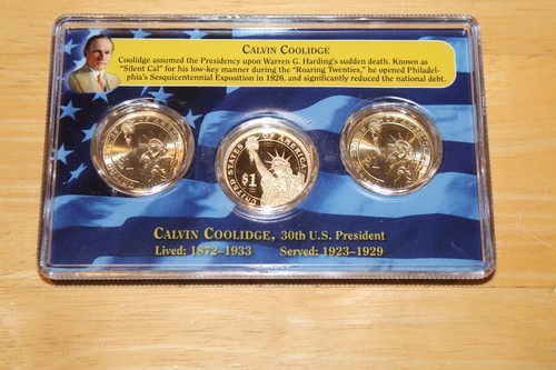 Calvin Coolidge Presidential 3 Coin Set First Day of Issue Proof Uncirculated - Picture 2 of 2