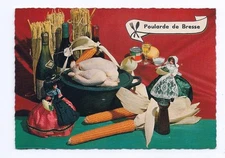 Carte postale Poularde de Bresse – tradition culinaire – REF 1763